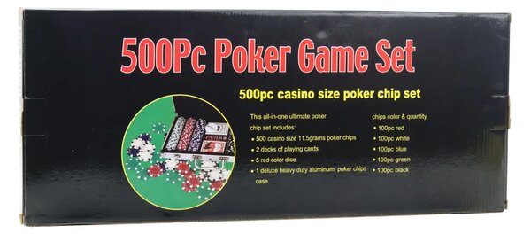 Poker set, aluminijska kutija, 500 žetona