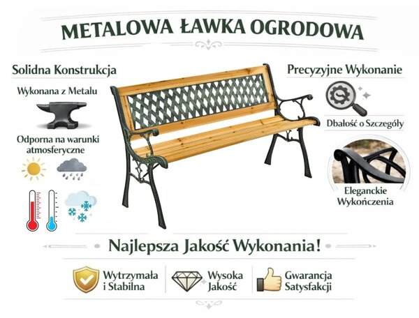 Drvena vrtna klupa Metalna vrtna klupa s naslonom