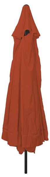 Vrtni suncobran Terakota 394 x 394 x 248 cm Poliester i čelik - Cinober / 394 x 394 x 248 cm