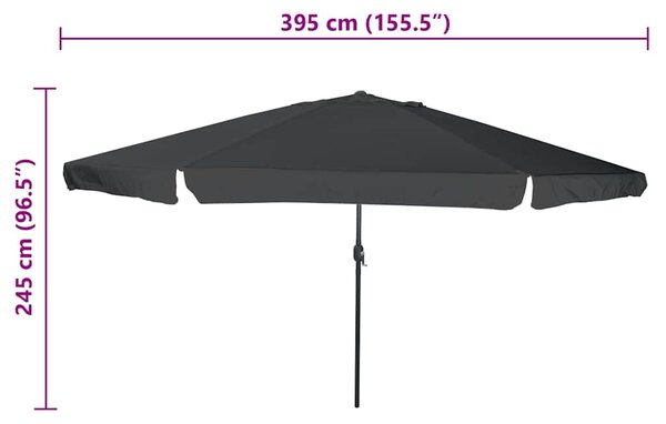 Vrtni suncobran Antracit 394 x 394 x 248 cm Poliester i čelik - Antracit / 394 x 394 x 248 cm