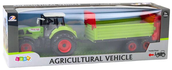 Traktor s prikolicom, frikcioni pogon, otvarajuća hauba, vrata, zelena