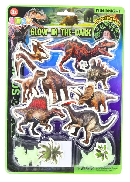 Fluorescentne naljepnice za zid s dinosaurima i zvijezdama