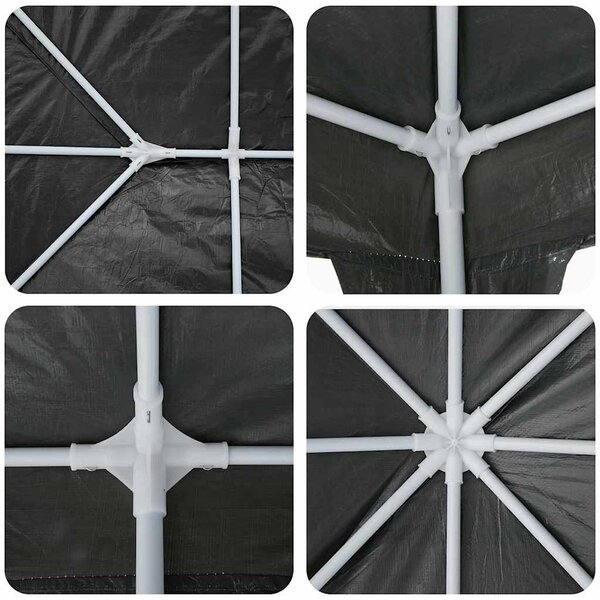 Šator za zabave Antracit 400 x 400 x 266 cm Polietilen - Antracit / 400 x 400 x 266 cm