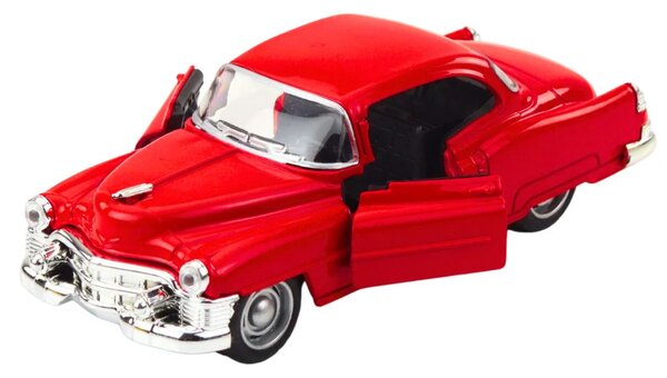 Klasični automobil iz 50-ih, metalni povlačivi pogon, otvaranje vrata, miks 1:32