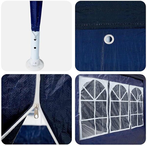Šator za zabave Plava 400 x 400 x 266 cm Polietilen - Plava / 400 x 400 x 266 cm