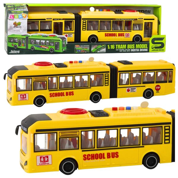 Zglobni školski autobus Otvaranje vrata Svjetla Zvuci Žuto 1:16