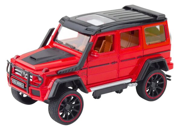 Metalni terenski automobil s povlačenjem unatrag, otvaranjem vrata, crveni 1:22