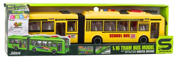 Zglobni školski autobus Otvaranje vrata Svjetla Zvuci Žuto 1:16