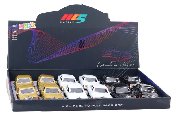 Klasični metalni automobil 1:32, povlačni pogon, svjetla i zvukovi, otvarajuća vrata, mix
