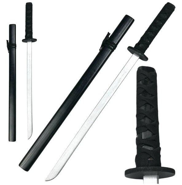 Drveni rekvizit katana 70 cm, crni