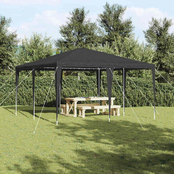 Šator za zabave Antracit 400 x 400 x 266 cm Polietilen i čelik - Antracit / 400 x 400 x 266 cm