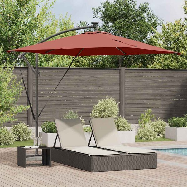 Suncobran Terakota 249 x 249 x 250 cm Poliester i aluminij - Cinober / 249 x 249 x 250 cm