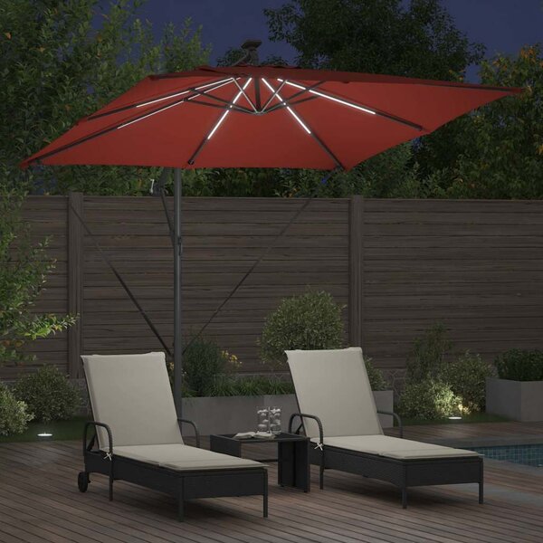 Suncobran Terakota 249 x 249 x 250 cm Poliester i aluminij - Cinober / 249 x 249 x 250 cm