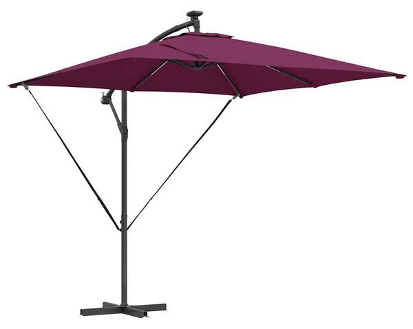 Suncobran s LED trakama Bordeaux Crvena 249 x 249 x 250 cm - Crvena / 249 x 249 x 250 cm