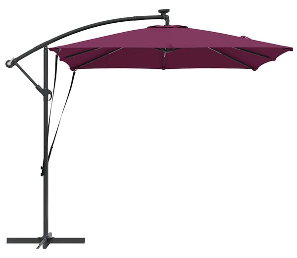 Suncobran s LED trakama Bordeaux Crvena 249 x 249 x 250 cm - Crvena / 249 x 249 x 250 cm