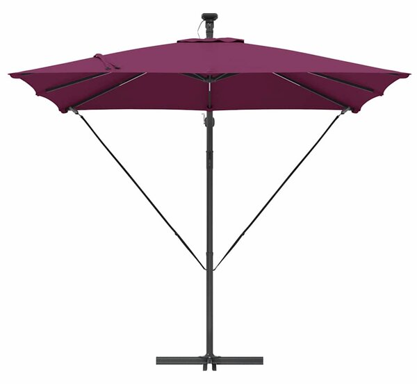 Suncobran s LED trakama Bordeaux Crvena 249 x 249 x 250 cm - Crvena / 249 x 249 x 250 cm