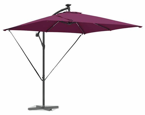 Suncobran s LED trakama Bordeaux Crvena 249 x 249 x 250 cm - Crvena / 249 x 249 x 250 cm