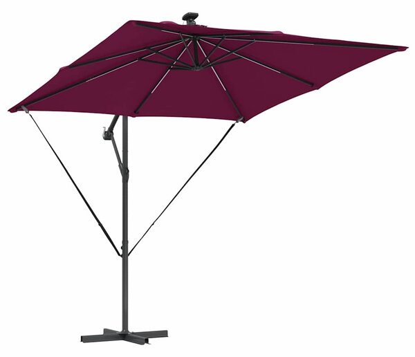 Suncobran s LED trakama Bordeaux Crvena 249 x 249 x 250 cm - Crvena / 249 x 249 x 250 cm