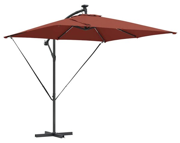 Suncobran Terakota 249 x 249 x 250 cm Poliester i aluminij - Cinober / 249 x 249 x 250 cm