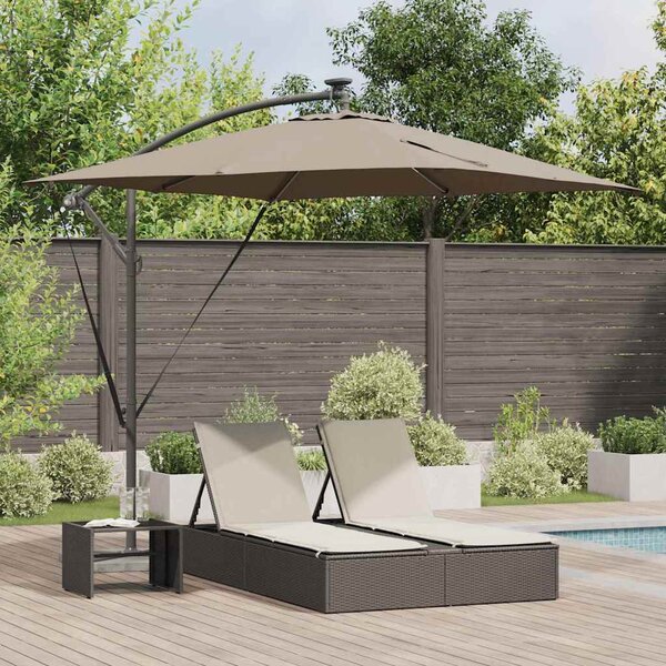 Suncobran Sivo-smeđa 249 x 249 x 250 cm Poliester i aluminij - Smeđesiva / 249 x 249 x 250 cm