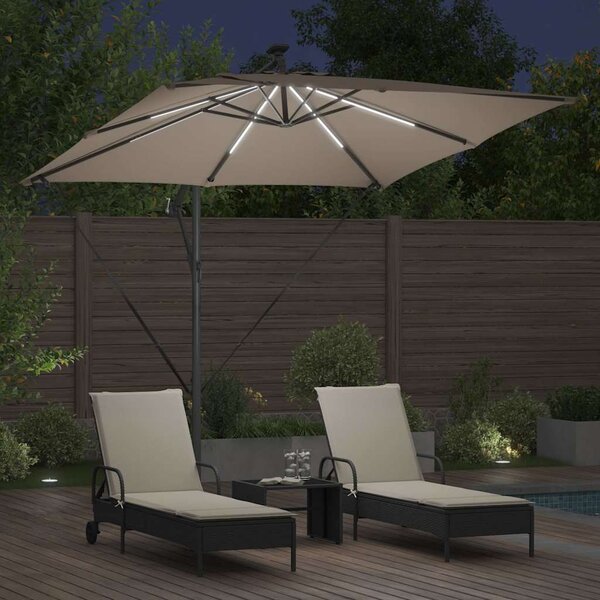 Suncobran Sivo-smeđa 249 x 249 x 250 cm Poliester i aluminij - Smeđesiva / 249 x 249 x 250 cm