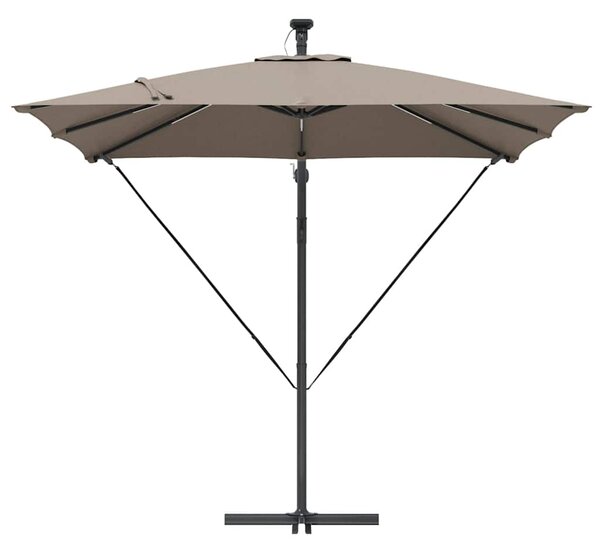 Suncobran Sivo-smeđa 249 x 249 x 250 cm Poliester i aluminij - Smeđesiva / 249 x 249 x 250 cm