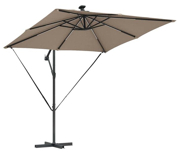 Suncobran Sivo-smeđa 249 x 249 x 250 cm Poliester i aluminij - Smeđesiva / 249 x 249 x 250 cm