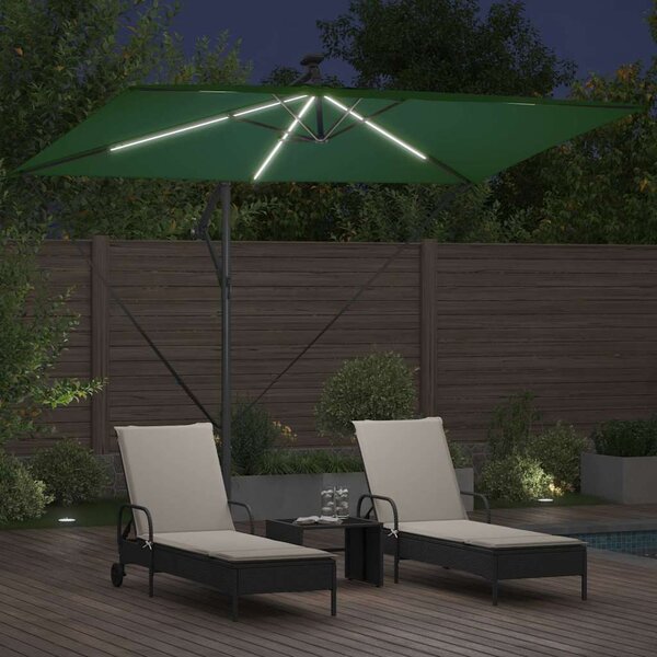 Suncobran Zelena 294 x 200 x 270 cm Poliester i aluminij - Zelena / 294 x 200 x 270 cm