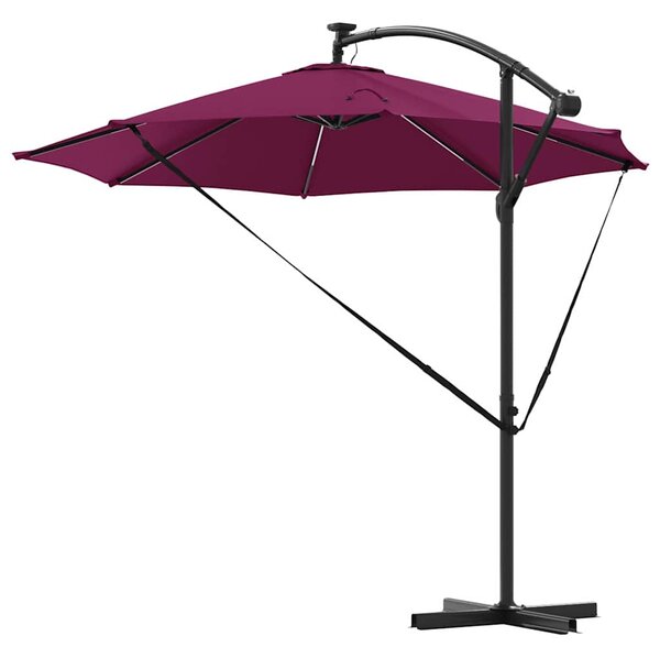 Suncobran S LED lampica Bordeaux Crvena 294 x 294 x 248 cm - Crvena / 294 x 294 x 248 cm