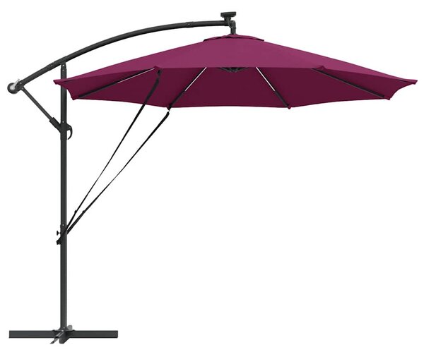 Suncobran S LED lampica Bordeaux Crvena 294 x 294 x 248 cm - Crvena / 294 x 294 x 248 cm