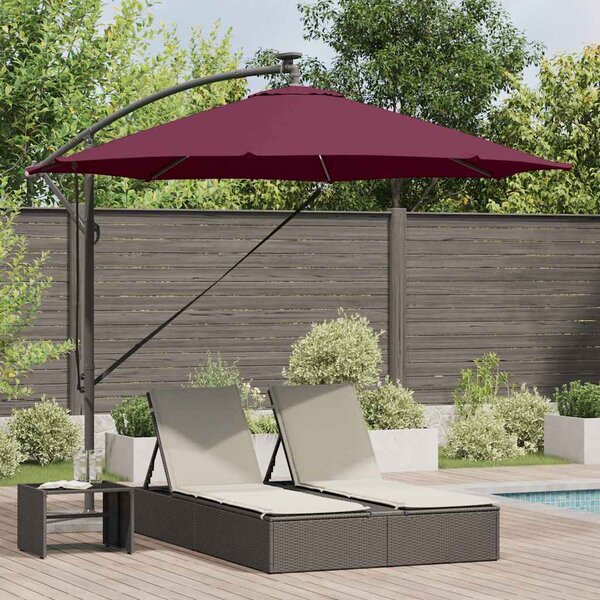 Suncobran S LED lampica Bordeaux Crvena 294 x 294 x 248 cm - Crvena / 294 x 294 x 248 cm