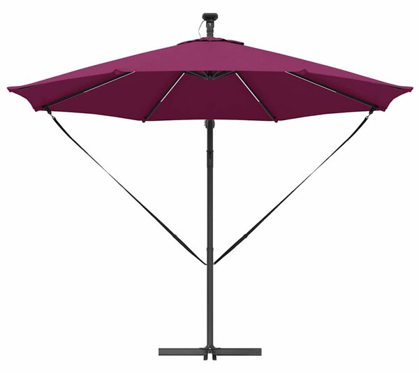 Suncobran S LED lampica Bordeaux Crvena 294 x 294 x 248 cm - Crvena / 294 x 294 x 248 cm