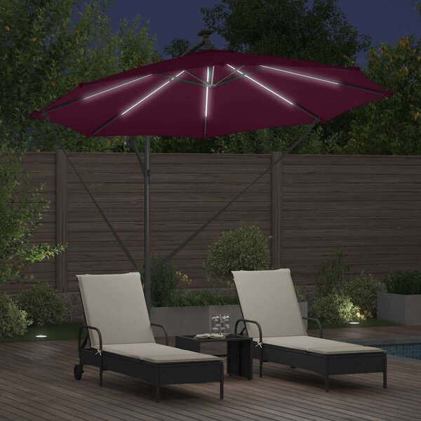 Suncobran S LED lampica Bordeaux Crvena 294 x 294 x 248 cm - Crvena / 294 x 294 x 248 cm