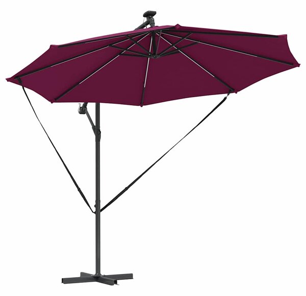 Suncobran S LED lampica Bordeaux Crvena 294 x 294 x 248 cm - Crvena / 294 x 294 x 248 cm