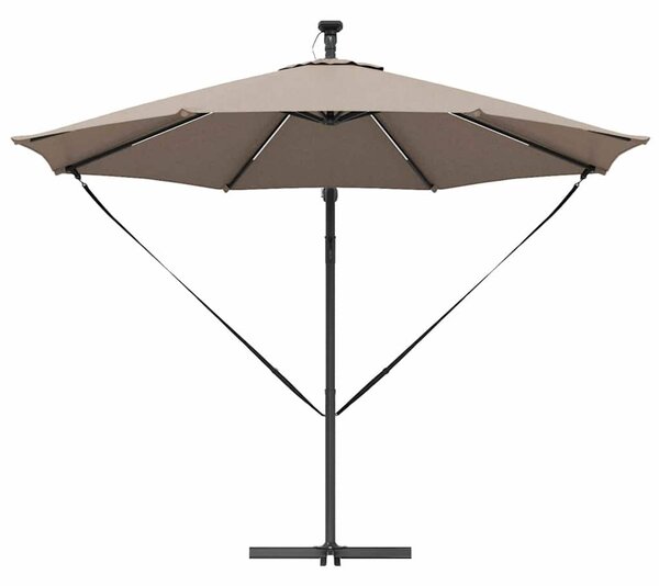 Suncobran Sivo-smeđa 294 x 294 x 248 cm Poliester i aluminij - Smeđesiva / 294 x 294 x 248 cm