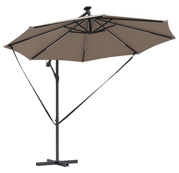 Suncobran Sivo-smeđa 294 x 294 x 248 cm Poliester i aluminij - Smeđesiva / 294 x 294 x 248 cm