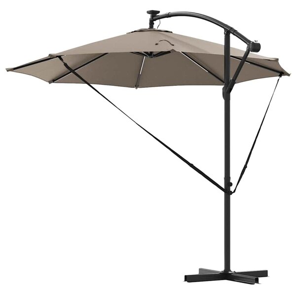 Suncobran Sivo-smeđa 294 x 294 x 248 cm Poliester i aluminij - Smeđesiva / 294 x 294 x 248 cm
