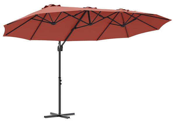 Suncobran Terakota 372 x 198 x 243 cm Poliester i aluminij - Cinober / 372 x 198 x 243 cm