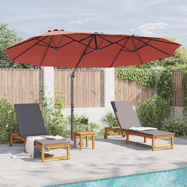Suncobran Terakota 372 x 198 x 243 cm Poliester i aluminij - Cinober / 372 x 198 x 243 cm