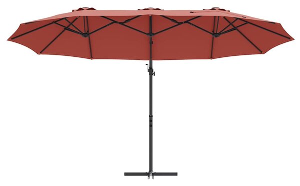 Suncobran Terakota 372 x 198 x 243 cm Poliester i aluminij - Cinober / 372 x 198 x 243 cm