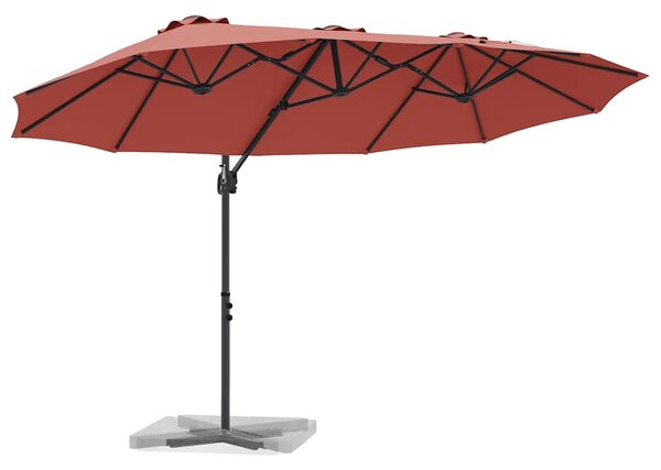 Suncobran Terakota 372 x 198 x 243 cm Poliester i aluminij - Cinober / 372 x 198 x 243 cm