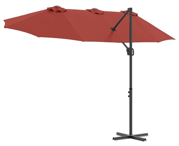 Suncobran Terakota 372 x 198 x 243 cm Poliester i aluminij - Cinober / 372 x 198 x 243 cm