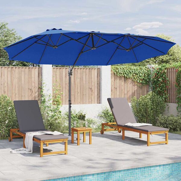 Suncobran Azurnoplava 372 x 198 x 243 cm Poliester i aluminij - Plava / 372 x 198 x 243 cm