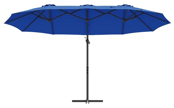 Suncobran Azurnoplava 372 x 198 x 243 cm Poliester i aluminij - Plava / 372 x 198 x 243 cm