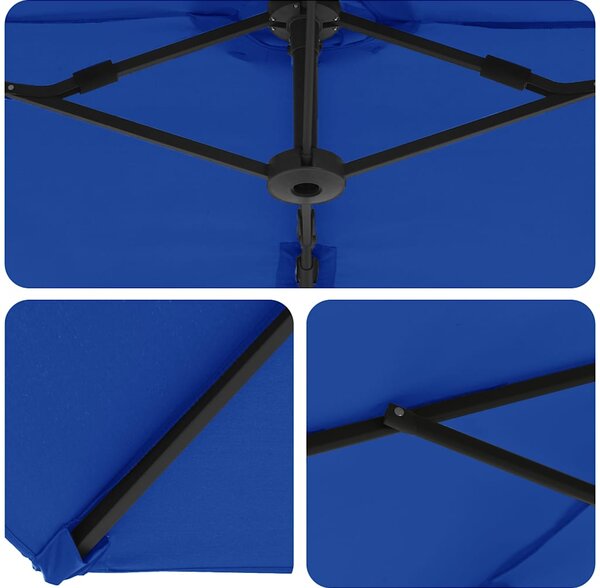 Suncobran Azurnoplava 372 x 198 x 243 cm Poliester i aluminij - Plava / 372 x 198 x 243 cm