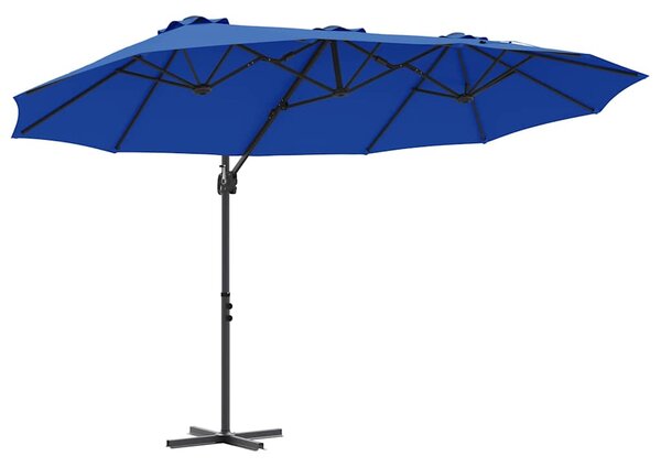 Suncobran Azurnoplava 372 x 198 x 243 cm Poliester i aluminij - Plava / 372 x 198 x 243 cm