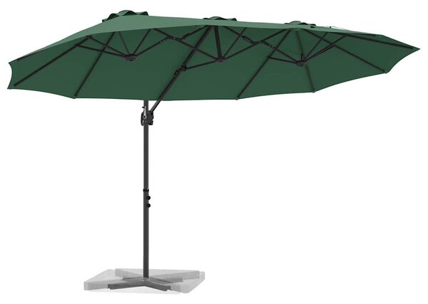 Suncobran Zelena 372 x 198 x 243 cm Poliester i aluminij - Zelena / 372 x 198 x 243 cm