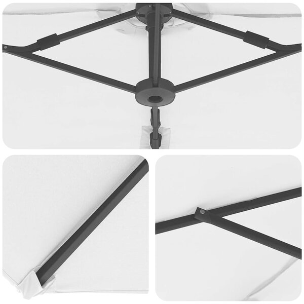 Suncobran Pijesak 372 x 198 x 243 cm Poliester i aluminij - Smeđa / 372 x 198 x 243 cm