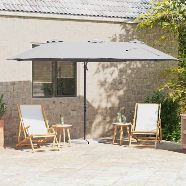Suncobran Pijesak 372 x 198 x 243 cm Poliester i aluminij - Smeđa / 372 x 198 x 243 cm