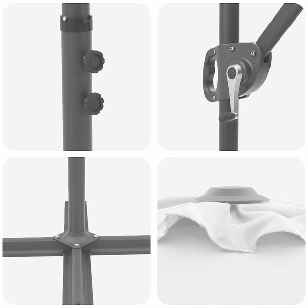 Suncobran Pijesak 372 x 198 x 243 cm Poliester i aluminij - Smeđa / 372 x 198 x 243 cm